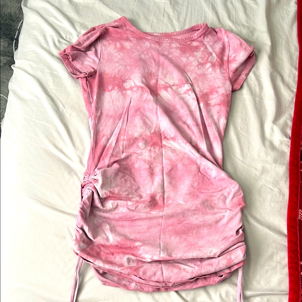 Wild Fable Pink Tie-Dye Short Sleeve Tee Shirt Dress